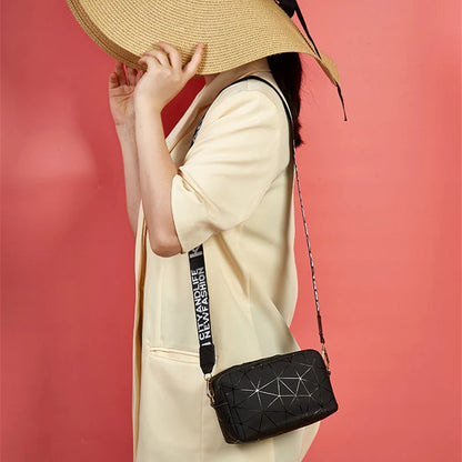 Geometric Crossbody Bag – Women's PU Leather Small Shoulder Purse