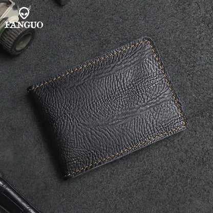 Genuine Leather Ostrich Pattern Driver's License Holder & Card Wallet
