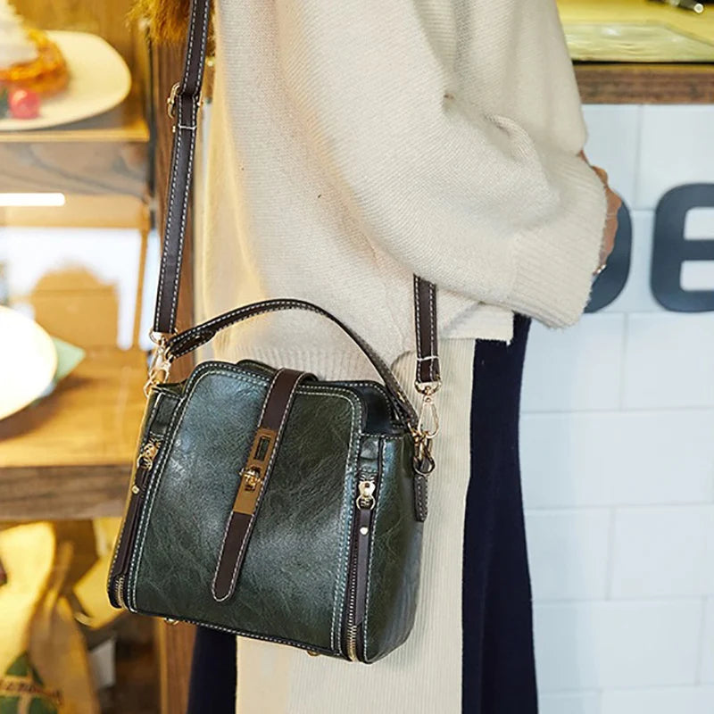 PU Leather Bucket Bag for Women – Small Crossbody Shoulder Handbag