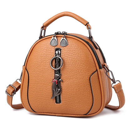 Crossbody Bag for Women – PU Leather Purse with Cat Charm