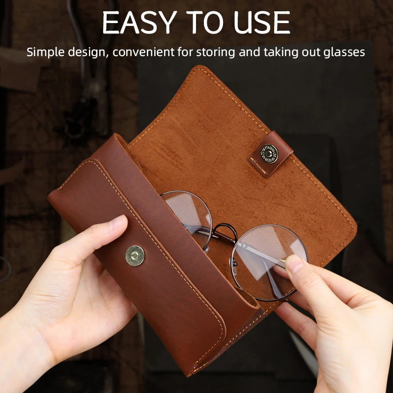 Genuine Leather Glasses Case – Handmade Sunglasses & Eyeglasses Holder