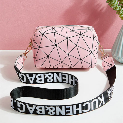 Geometric Crossbody Bag – Women's PU Leather Small Shoulder Purse