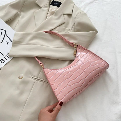 Crocodile Pattern PU Leather Shoulder Bag for Women