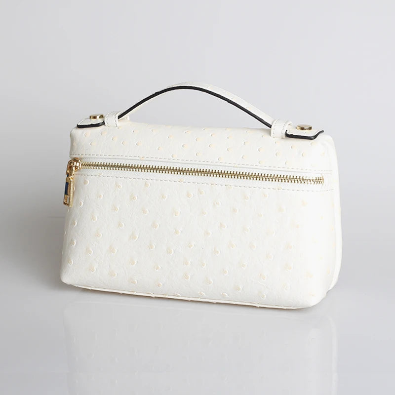 Embossed Leather Makeup Bag – Women's Exotic Pattern Clutch