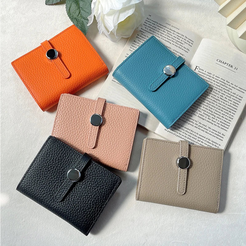 Genuine Leather Small Wallet for Women with Coin Purse