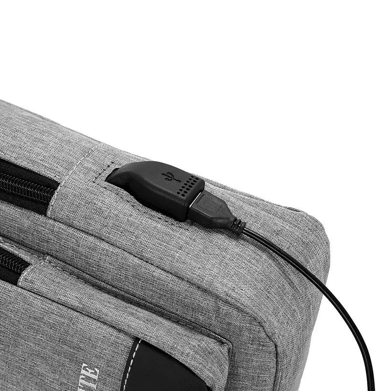 Men's Sling Chest Bag with USB Charging Port – Oxford Fabric