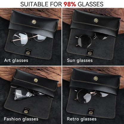 Genuine Leather Glasses Case – Handmade Sunglasses & Eyeglasses Holder