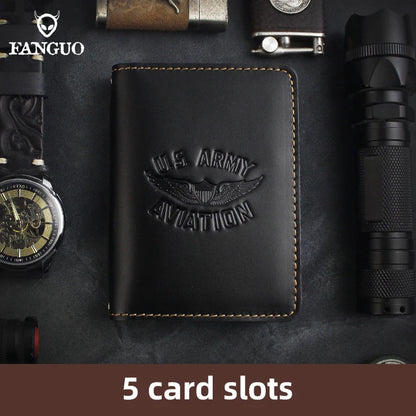 Genuine Leather Card Wallet – Handmade Driver License & Document Holder