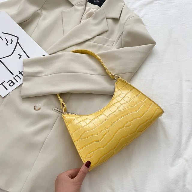 Crocodile Pattern PU Leather Shoulder Bag for Women