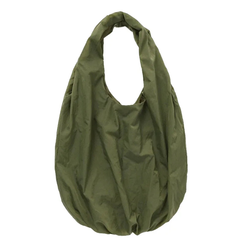 Female Light Farbic Slouch Shopper Bag Teenager Japanese Style Big Capacity Yellow Black Shopping
