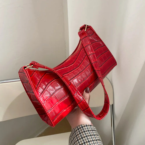 Crocodile Pattern PU Leather Shoulder Bag for Women