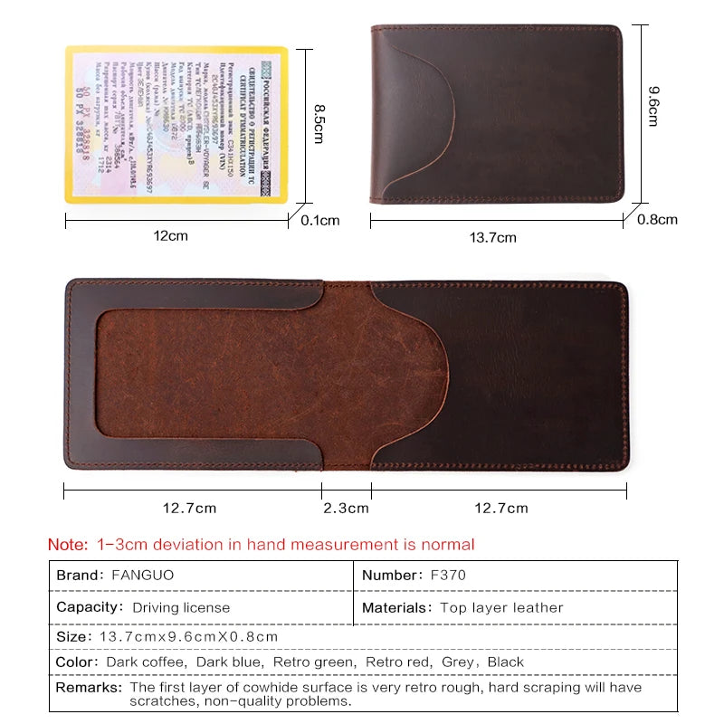 Genuine Leather Driver License Holder for Men