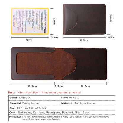 Genuine Leather Driver License Holder for Men
