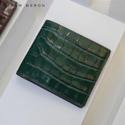 Crocodile Pattern Billfold Wallet – Custom Name Men's Luxury Gift
