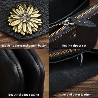 Crazy Horse Leather Card Wallet & Coin Purse – Unisex
