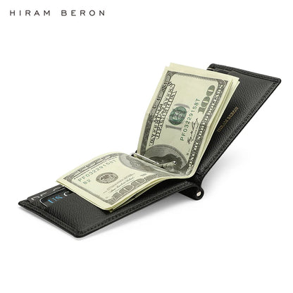 Leather Money Clip Wallet for Men – Hiram Beron Italian Cow Leather