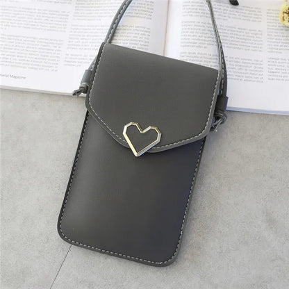 Heart Clasp Phone Crossbody Bag – Women's Mini Shoulder Purse