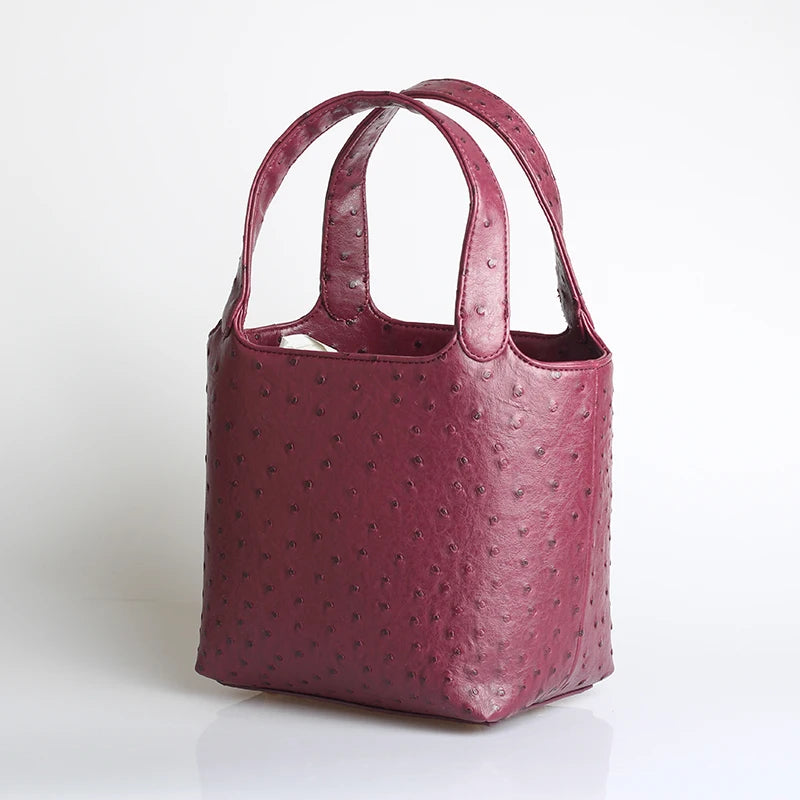 Women S Bag Bucket Bags Female Tote Hand Ladies Designer Luxury Ostrich Leather Shoulder Organizer