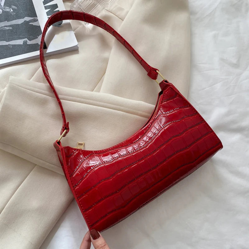 Crocodile Pattern PU Leather Shoulder Bag for Women