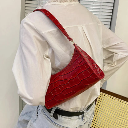 Crocodile Pattern PU Leather Shoulder Bag for Women