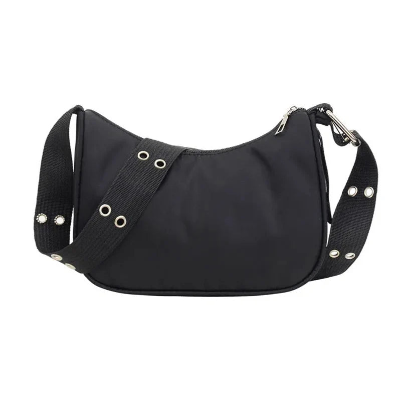 Waterproof Nylon Crossbody Bag for Women – Studded Shoulder Purse