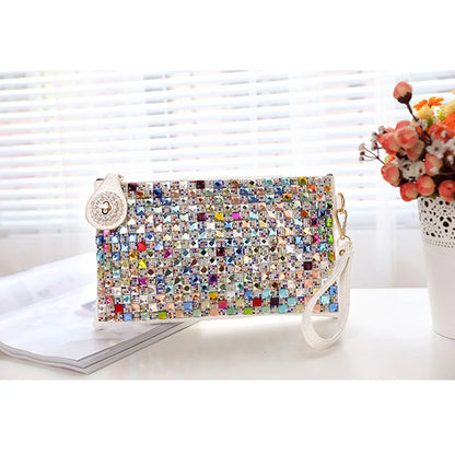 Colorful Rhinestone Women Clutch Bag Designer Luxury Diamond Ladies Evening Chic Shoulder Crossbody