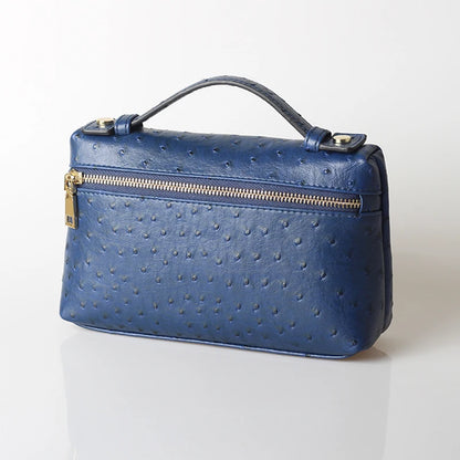 Embossed Leather Makeup Bag – Women's Exotic Pattern Clutch