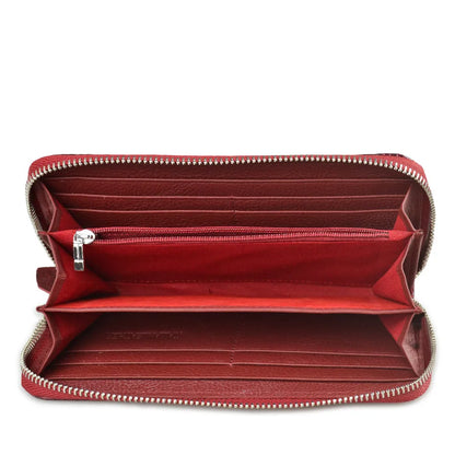 Women's Alligator Embossed Zipper Long Wallet – Wristlet Clutch with Card & Coin Slots