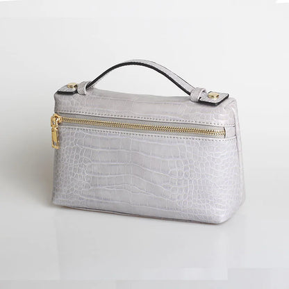 Exotic Embossed Leather Makeup Clutch Bag – Luxury Women's Handbag