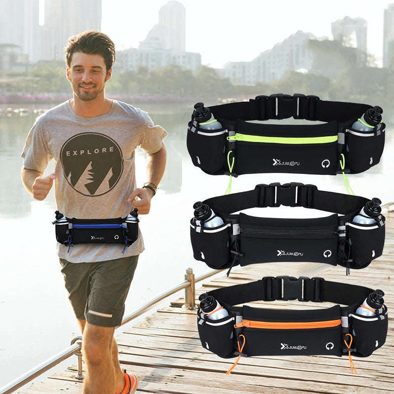 Running Belt with Water Bottles & Phone Pocket