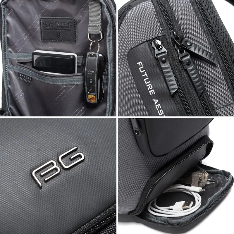 Bange Anti-Theft Crossbody Bag – Waterproof Messenger Shoulder Bag for Men