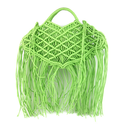 Bohemian Tassel Fishnet Tote Bag Designer Hollow Rope Woven Women Handbags Summer Beach Straw Bags