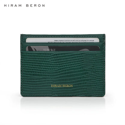Genuine Leather Card Wallet with Free Monogram – Men's Slim Cardholder