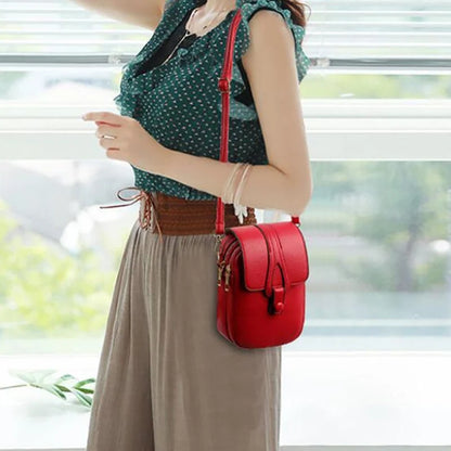 Crossbody Phone Purse for Women – Vintage Flap PU Leather Bag
