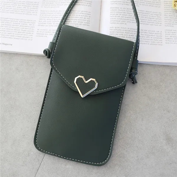 Heart Clasp Phone Crossbody Bag – Women's Mini Shoulder Purse