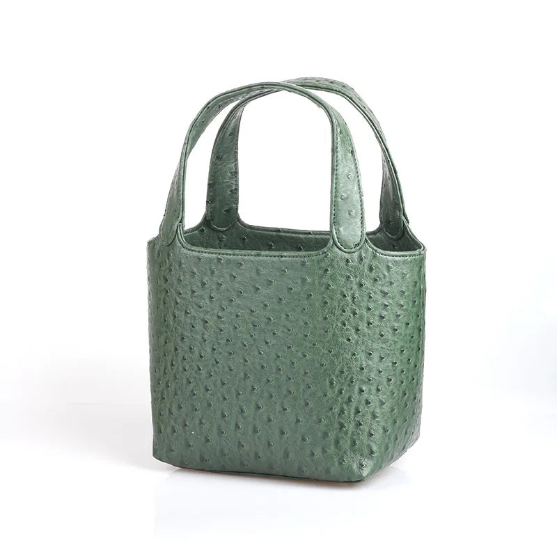 Women S Bag Bucket Bags Female Tote Hand Ladies Designer Luxury Ostrich Leather Shoulder Organizer