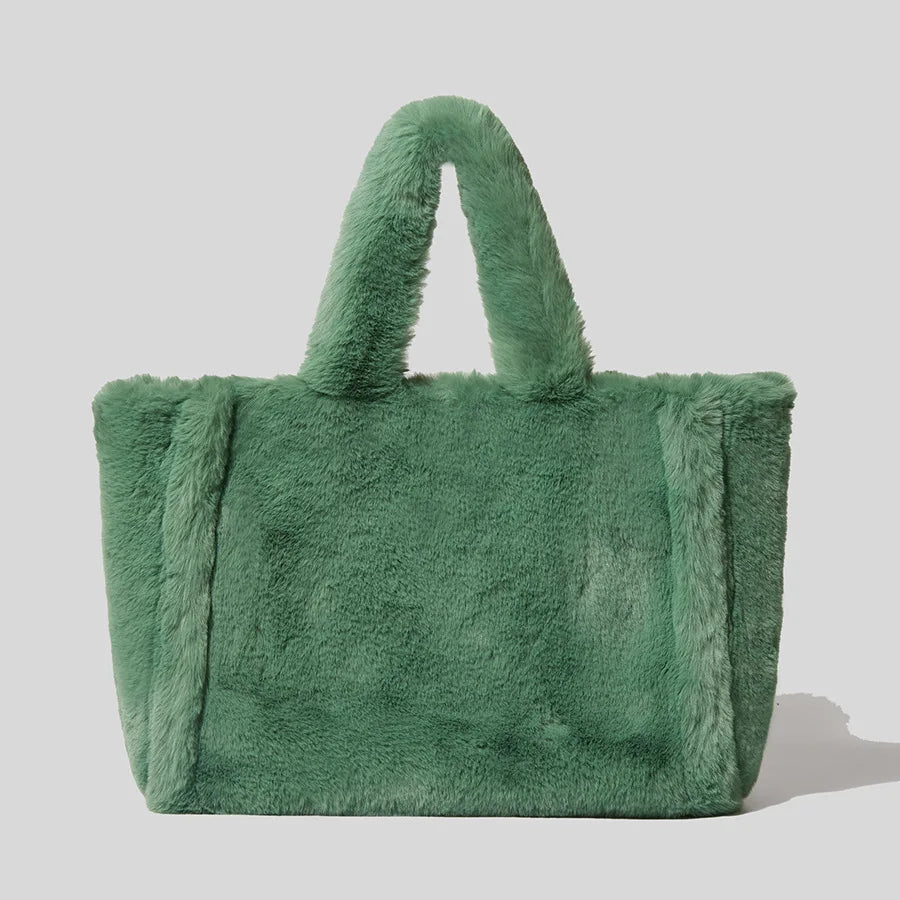 Large Tote Bag Luxury Faux Fur Women Handbags Designer Lady Hand Bags Fluffy Soft Plush Shopper Warm