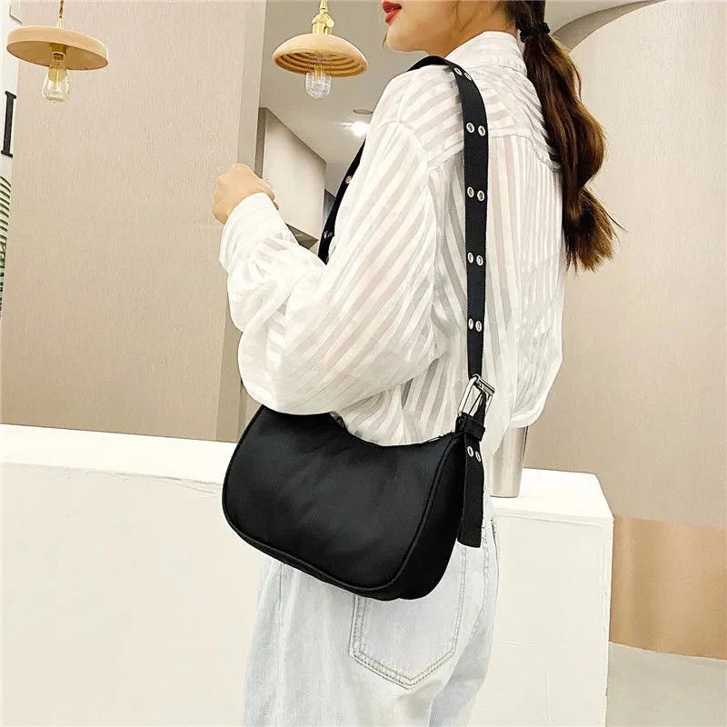 Waterproof Nylon Crossbody Bag for Women – Studded Shoulder Purse