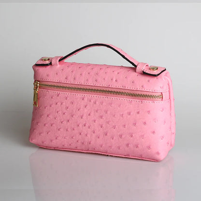 Embossed Leather Makeup Bag – Women's Exotic Pattern Clutch