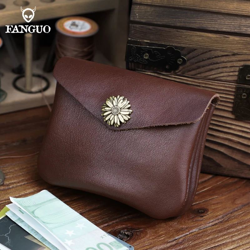 Crazy Horse Leather Card Wallet & Coin Purse – Unisex