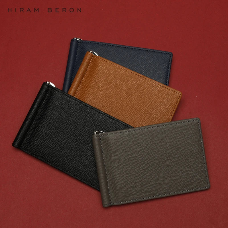 Leather Money Clip Wallet for Men – Hiram Beron Italian Cow Leather
