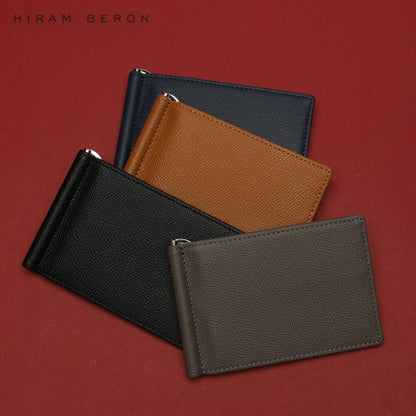 Leather Money Clip Wallet for Men – Hiram Beron Italian Cow Leather