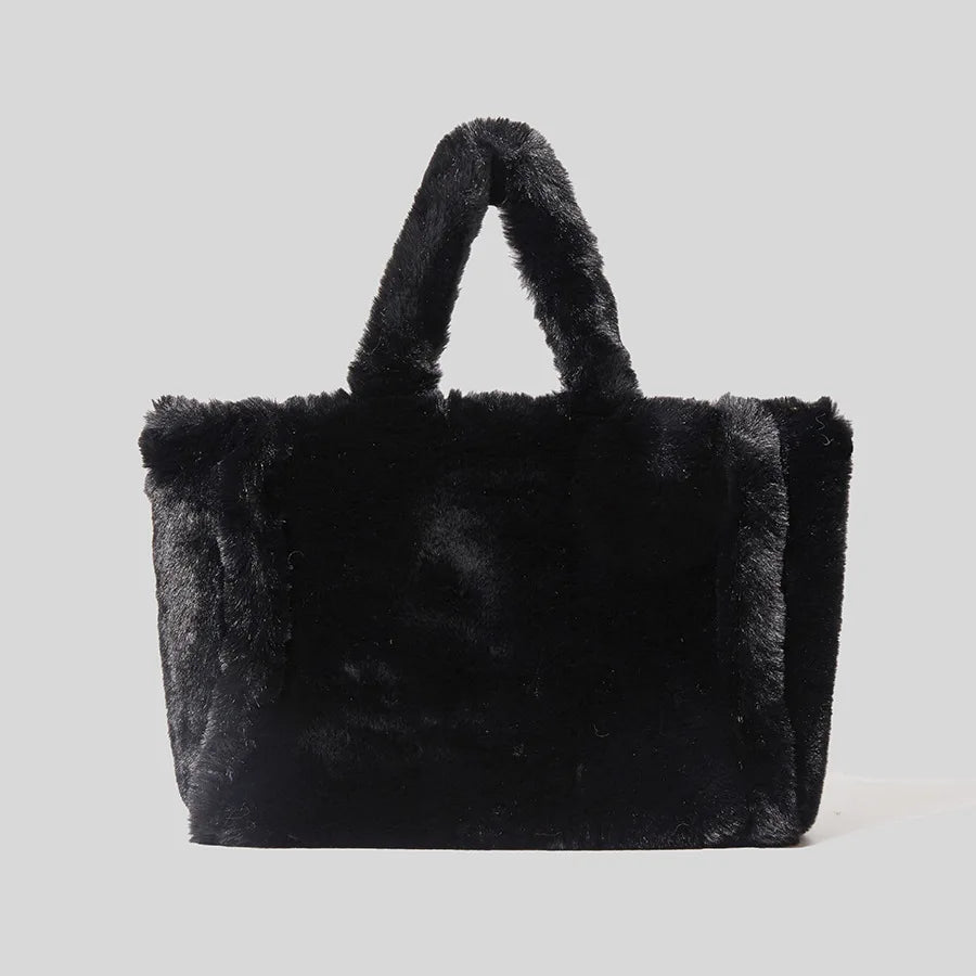 Large Tote Bag Luxury Faux Fur Women Handbags Designer Lady Hand Bags Fluffy Soft Plush Shopper Warm