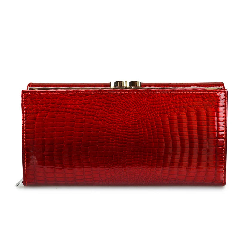 Alligator Embossed Genuine Leather Women's Long Wallet