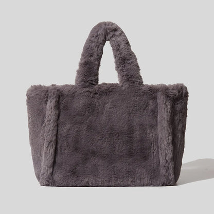 Large Tote Bag Luxury Faux Fur Women Handbags Designer Lady Hand Bags Fluffy Soft Plush Shopper Warm