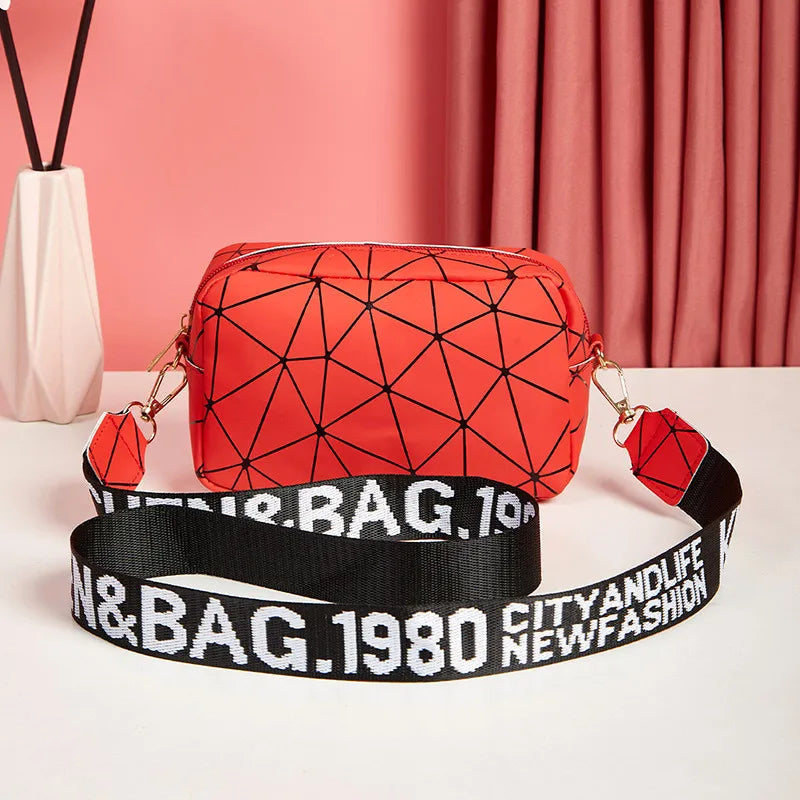 Geometric Crossbody Bag – Women's PU Leather Small Shoulder Purse