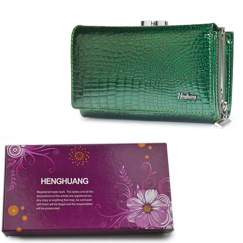 Alligator Pattern Women's Genuine Leather Short Wallet