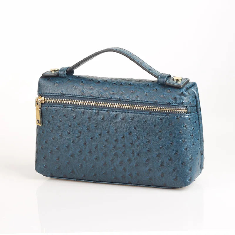 Embossed Leather Makeup Bag – Women's Exotic Pattern Clutch