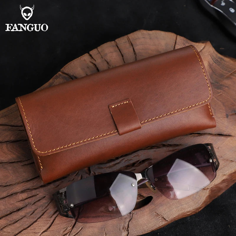 Genuine Leather Glasses Case – Handmade Sunglasses & Eyeglasses Holder