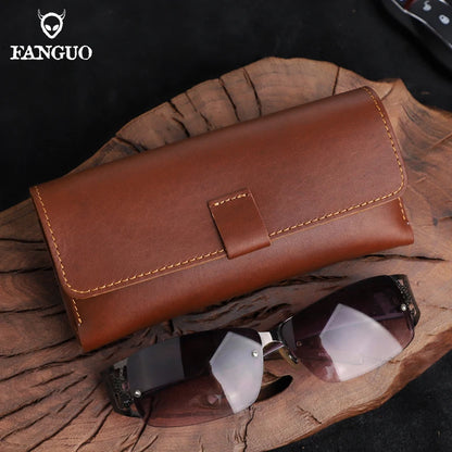 Genuine Leather Glasses Case – Handmade Sunglasses & Eyeglasses Holder